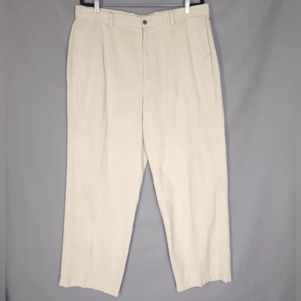 Tommy‎ Bahama Men’s Tencel Cotton Blend Pants Slacks Chino Beige Size 38